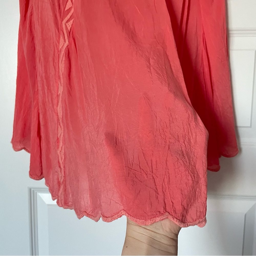 Johnny Was Coral Embroidered Boho Blouse - Picture 4 of 4